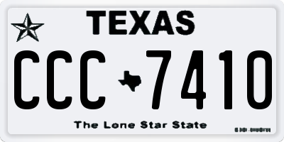 TX license plate CCC7410