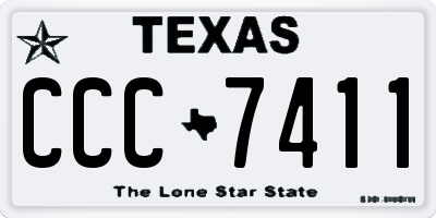 TX license plate CCC7411