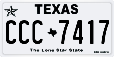 TX license plate CCC7417