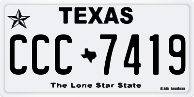 TX license plate CCC7419