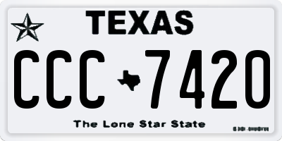TX license plate CCC7420