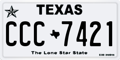 TX license plate CCC7421