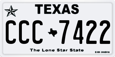 TX license plate CCC7422