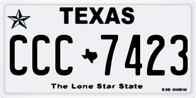 TX license plate CCC7423