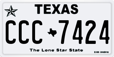 TX license plate CCC7424