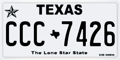 TX license plate CCC7426