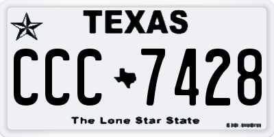 TX license plate CCC7428