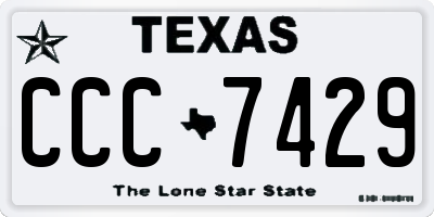 TX license plate CCC7429