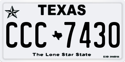 TX license plate CCC7430