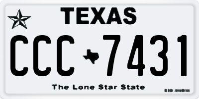 TX license plate CCC7431