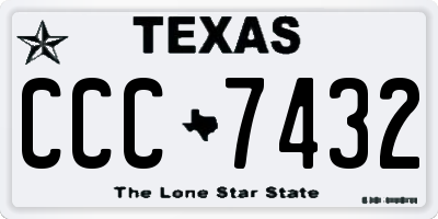 TX license plate CCC7432