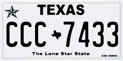 TX license plate CCC7433