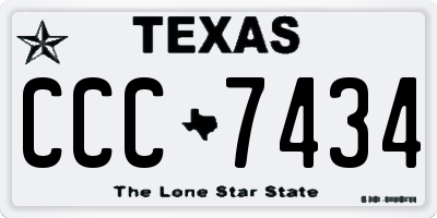 TX license plate CCC7434