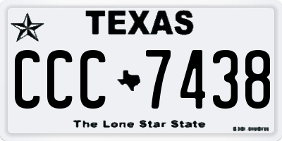 TX license plate CCC7438