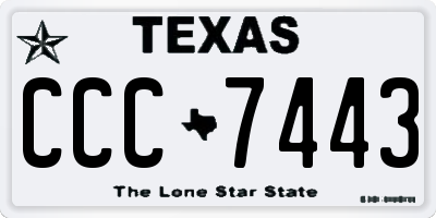TX license plate CCC7443