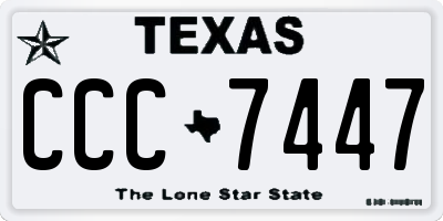 TX license plate CCC7447