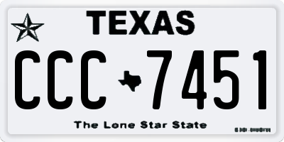TX license plate CCC7451