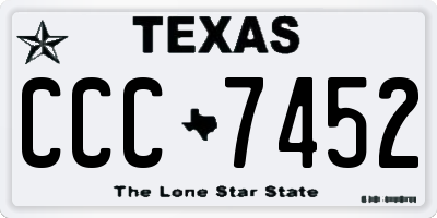 TX license plate CCC7452