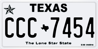TX license plate CCC7454