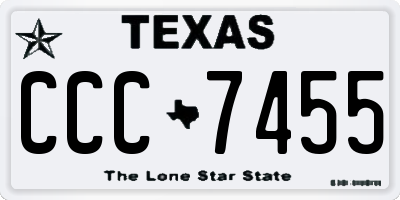 TX license plate CCC7455