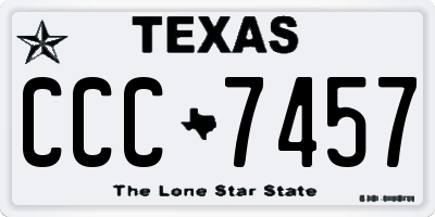 TX license plate CCC7457