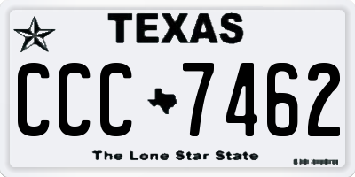 TX license plate CCC7462