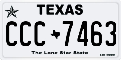 TX license plate CCC7463