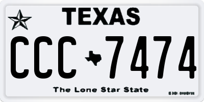 TX license plate CCC7474