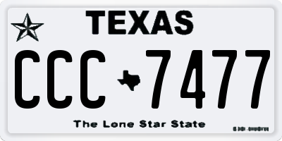 TX license plate CCC7477