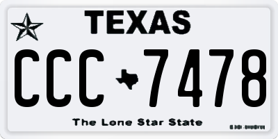TX license plate CCC7478