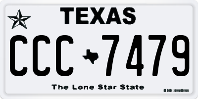 TX license plate CCC7479