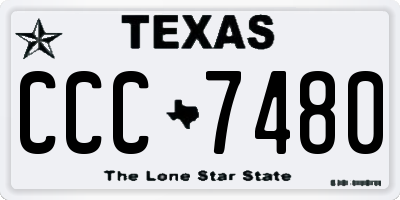 TX license plate CCC7480