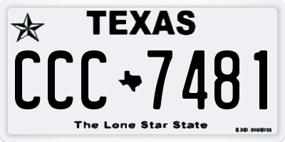 TX license plate CCC7481