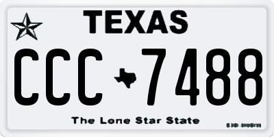 TX license plate CCC7488