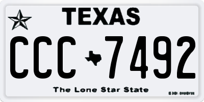 TX license plate CCC7492