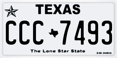 TX license plate CCC7493