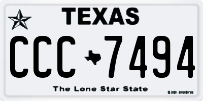 TX license plate CCC7494
