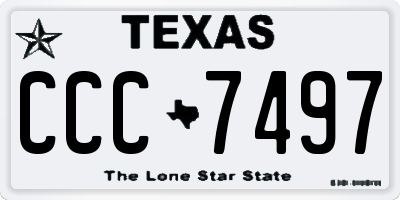 TX license plate CCC7497