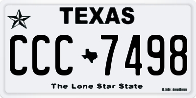 TX license plate CCC7498