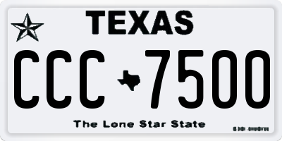 TX license plate CCC7500