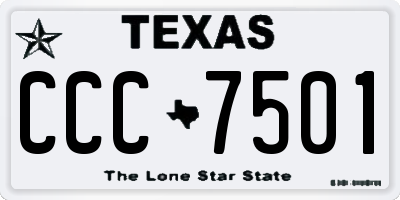 TX license plate CCC7501