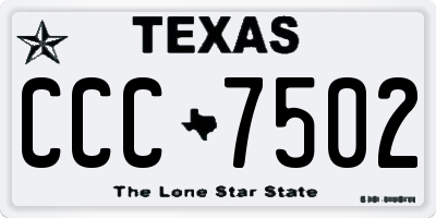 TX license plate CCC7502