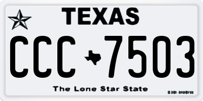 TX license plate CCC7503
