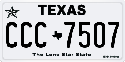 TX license plate CCC7507