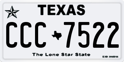 TX license plate CCC7522