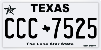 TX license plate CCC7525