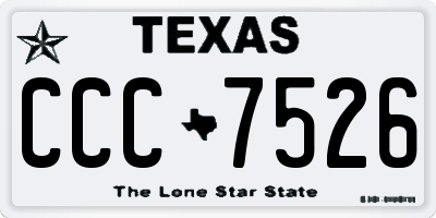 TX license plate CCC7526