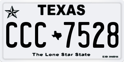 TX license plate CCC7528