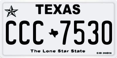 TX license plate CCC7530