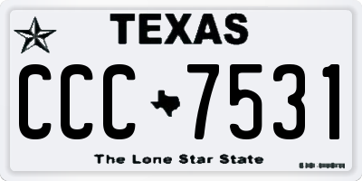 TX license plate CCC7531
